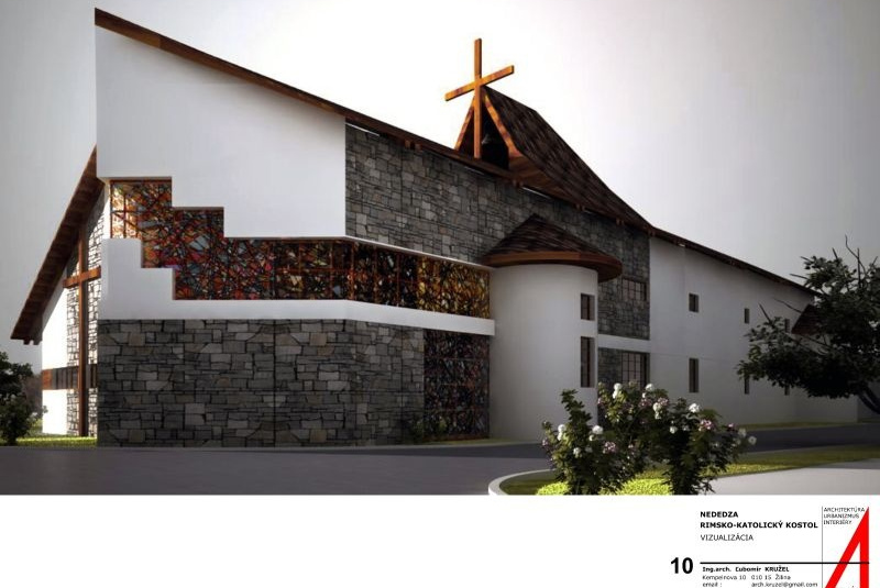 Vizualizácie nového rímsko - katolíckeho kostola v obci Nededza
