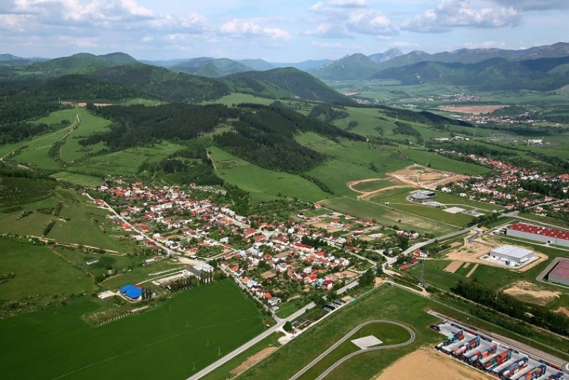 Letecké fotografie obce