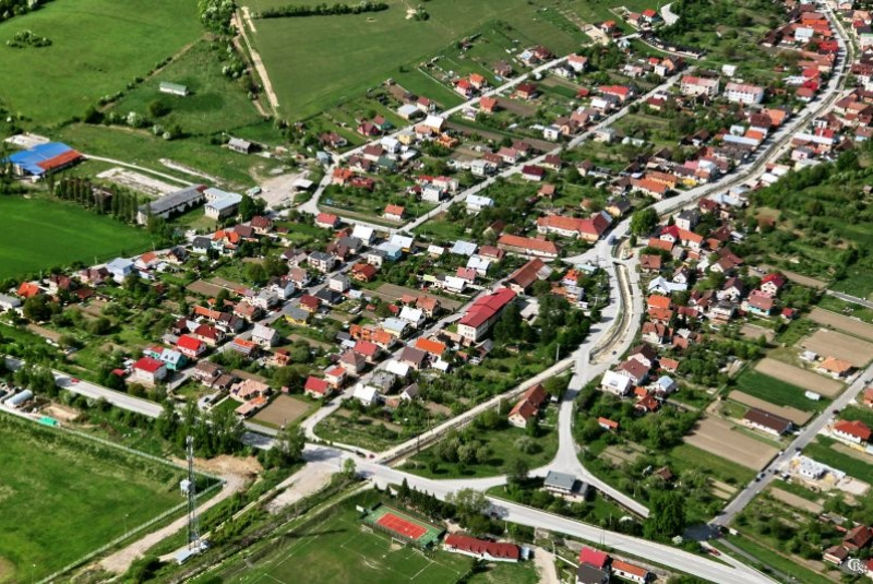 Letecké fotografie obce
