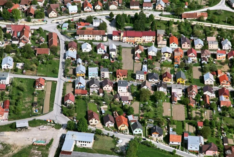 Letecké fotografie obce