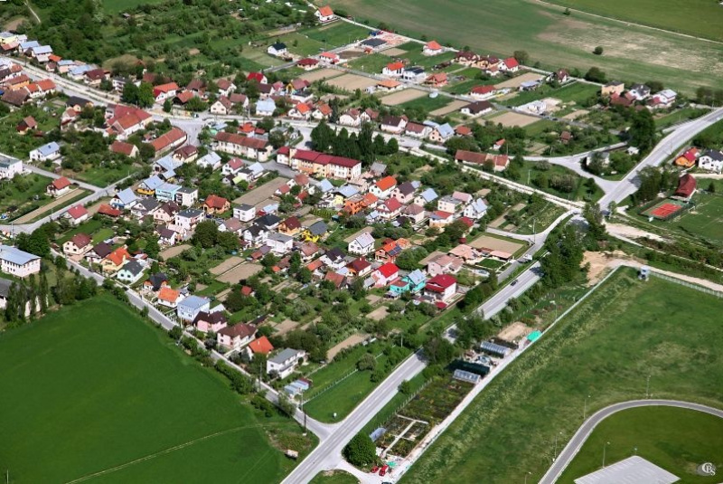 Letecké fotografie obce